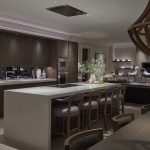 open plan kitchen with living area and dining room