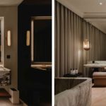 stunning lighting in marble bathrooms with vanity units